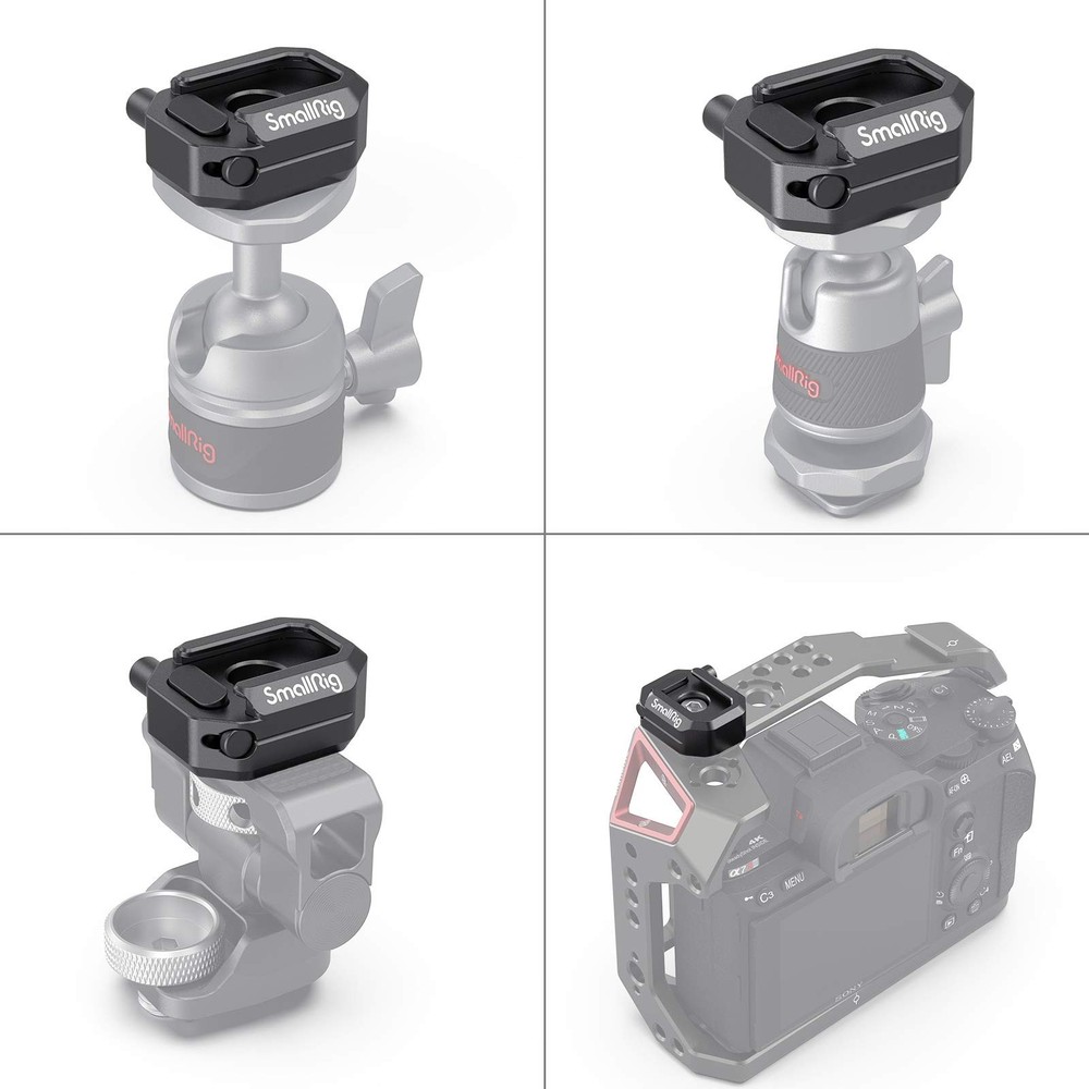 SmallRig Universal Cold Shoe Mount, Multi-Functional Shoe Adapter with Safety...