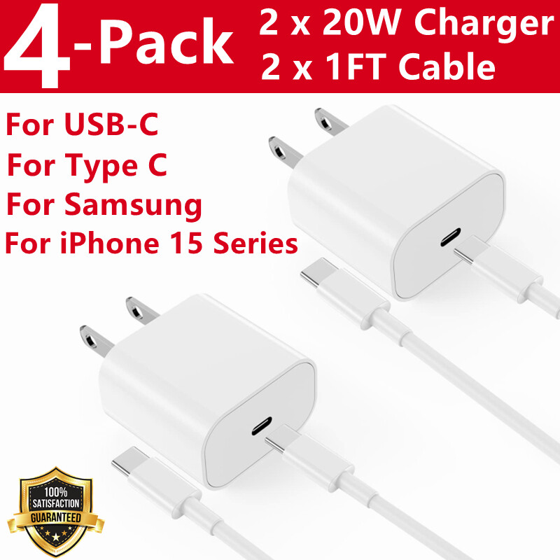 4 Pack Super Fast USB C Charger Universal Type C Cable Data SYNC for 16 Pro Max