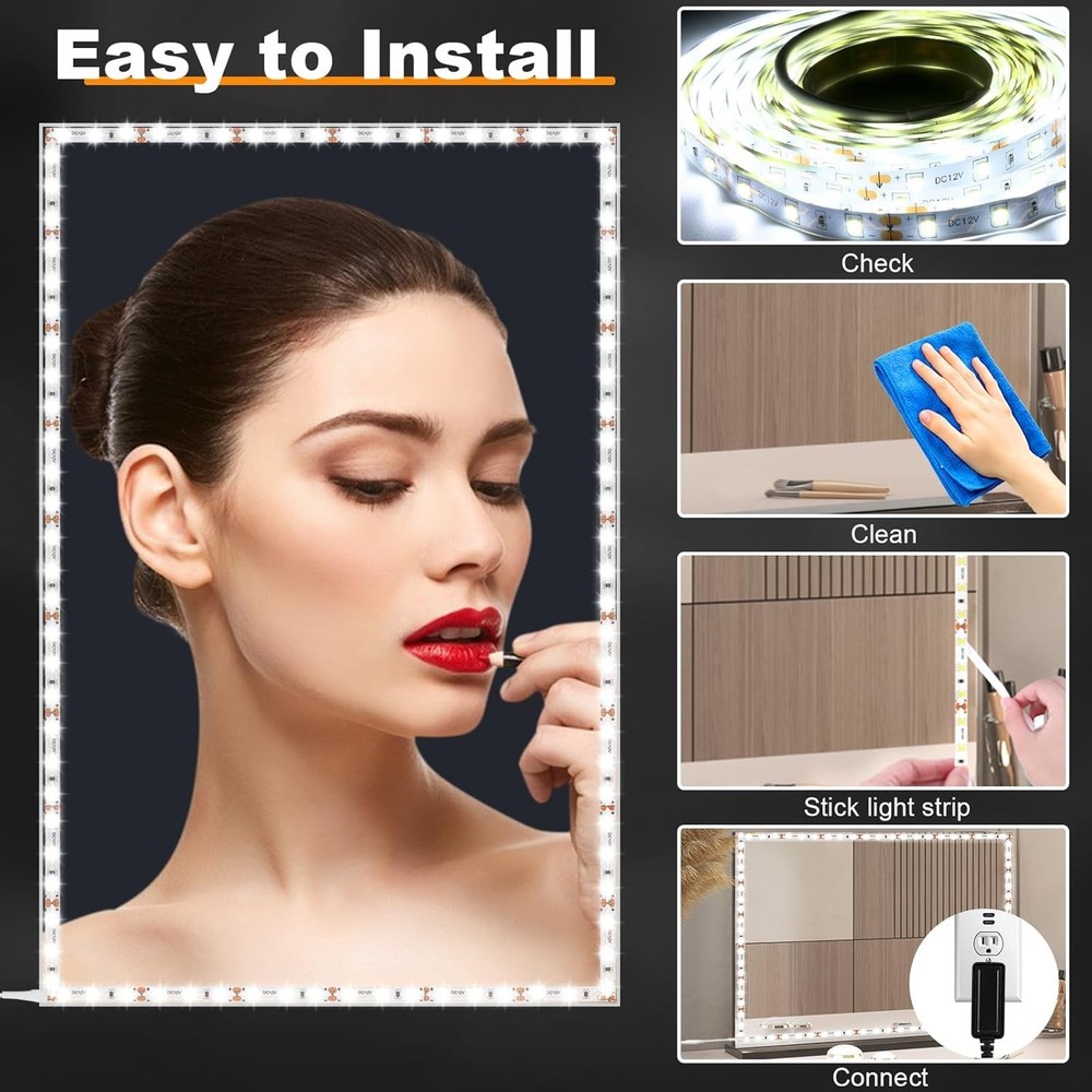 LED Vanity Mirror Lights Makeup Dressing Table Vanity Set 13ft Flexible LED