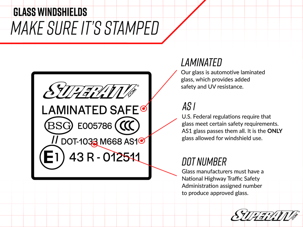 SuperATV Glass Windshield for Can-Am Defender (2016+)