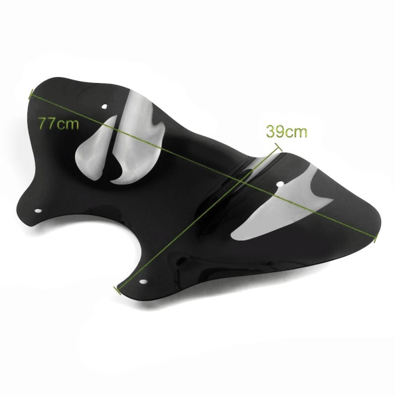 Windshield Batwing + 4-Point Mounting Kit for Custom Bikes dark smoke