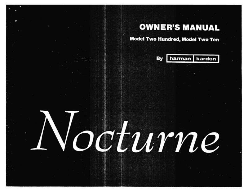 Harman Kardon 210 Amplifier Owners Manual