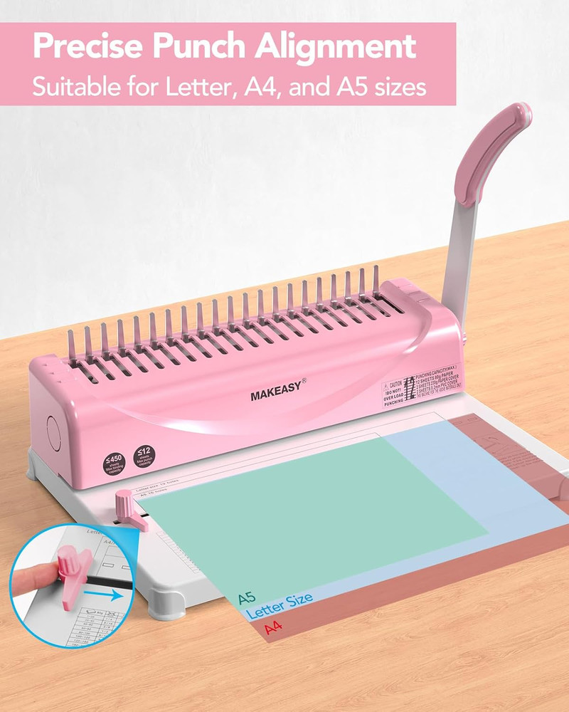 Binding Machine, 21-Hole, Comb Binding Machines with 100PCS Comb Bindings Spines