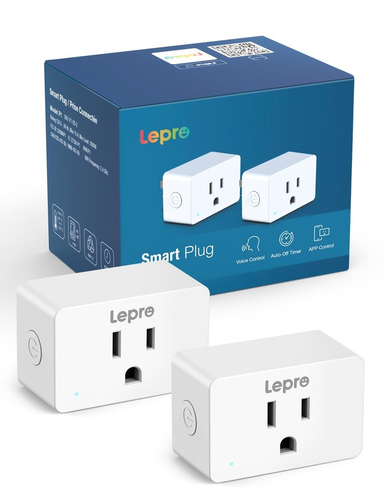 2 Pack Smart Plug Mini 15A, Wi-Fi Outlet with APP Control & Timer