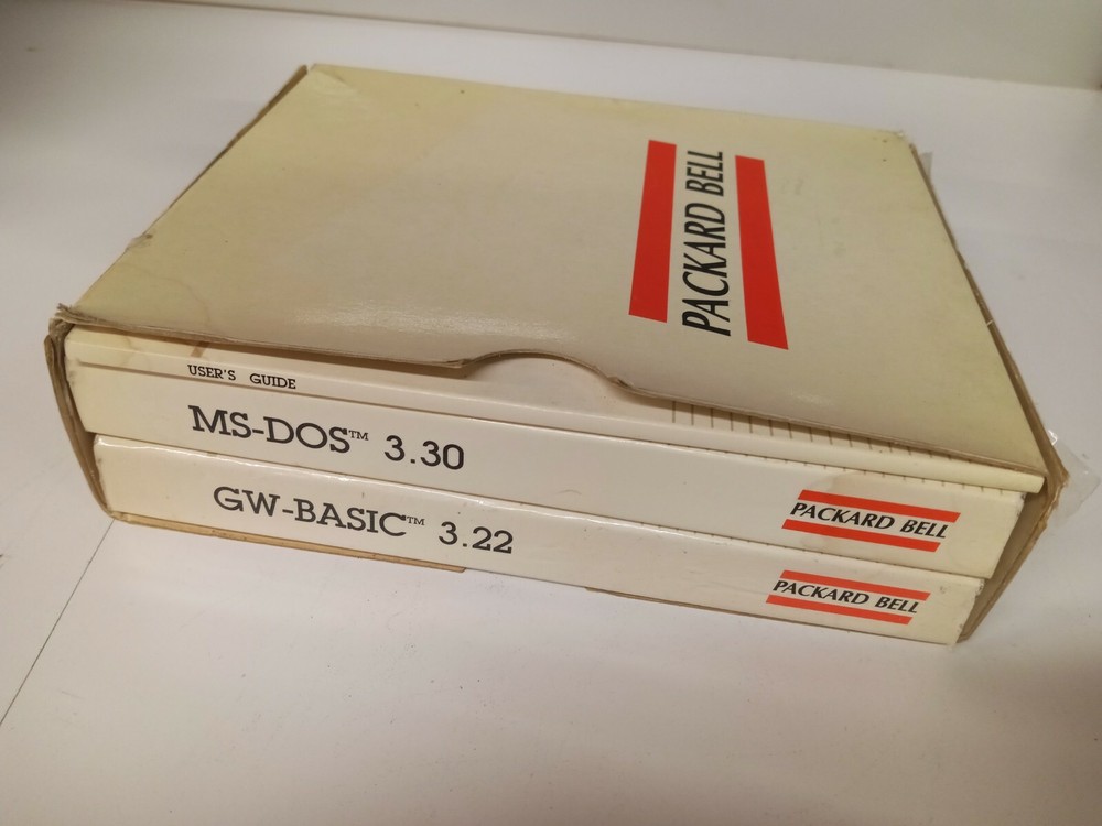 Vintage 1980's Packard Bell Set Computer Manuels User Guide MS-DOS 3.3 GW-BASIC