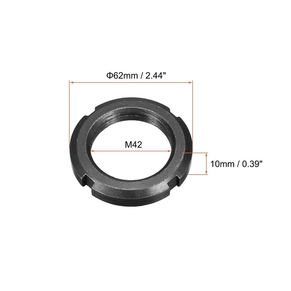 M42x1.5mm Fixing Four Slots Grooved Round Nut, 2pcs