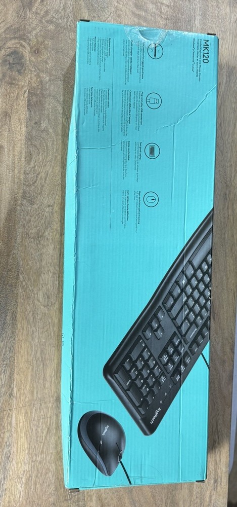 Logitech MK120 Wired USB Keyboard Mouse Desktop Combo Set