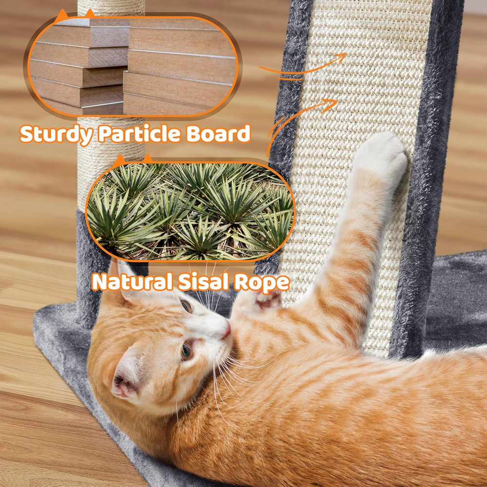68.5In Multi-Level Large Cat Condo with Sisal-Covered Platforms Scratching Board