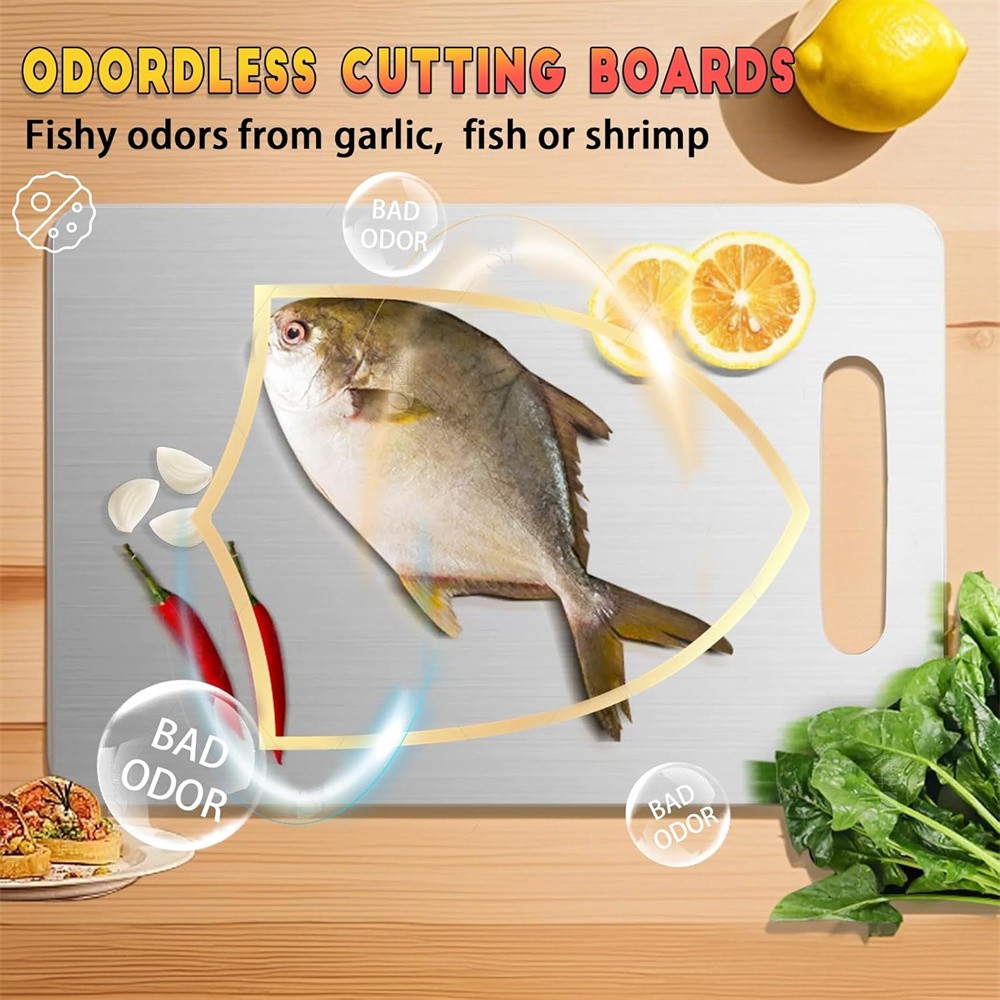 Titanium Cutting Board 100% Pure Non-Stick Double-Sided 11x15.5" in for Kitchen
