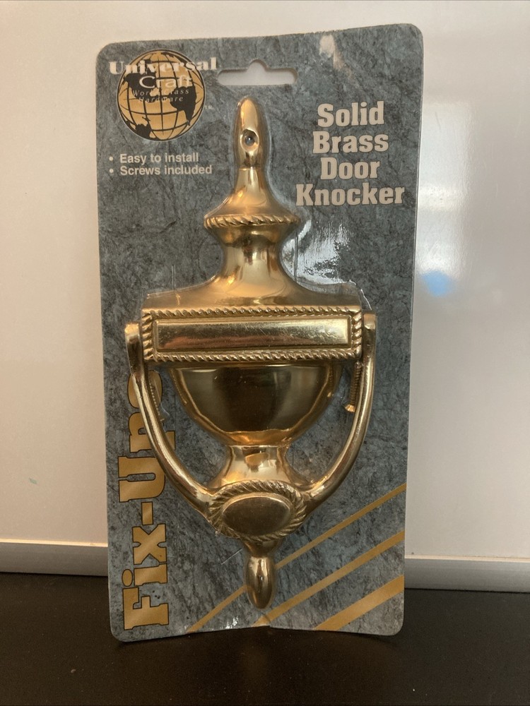 Universal Craft Solid Brass Door Knocker, Front Door Style - NEW Read