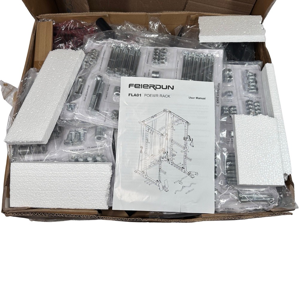 FEIERDUN Multi-Function Squat Rack Power Cage (INCOMPLETE KIT BOX 3 Of 3 ONLY)