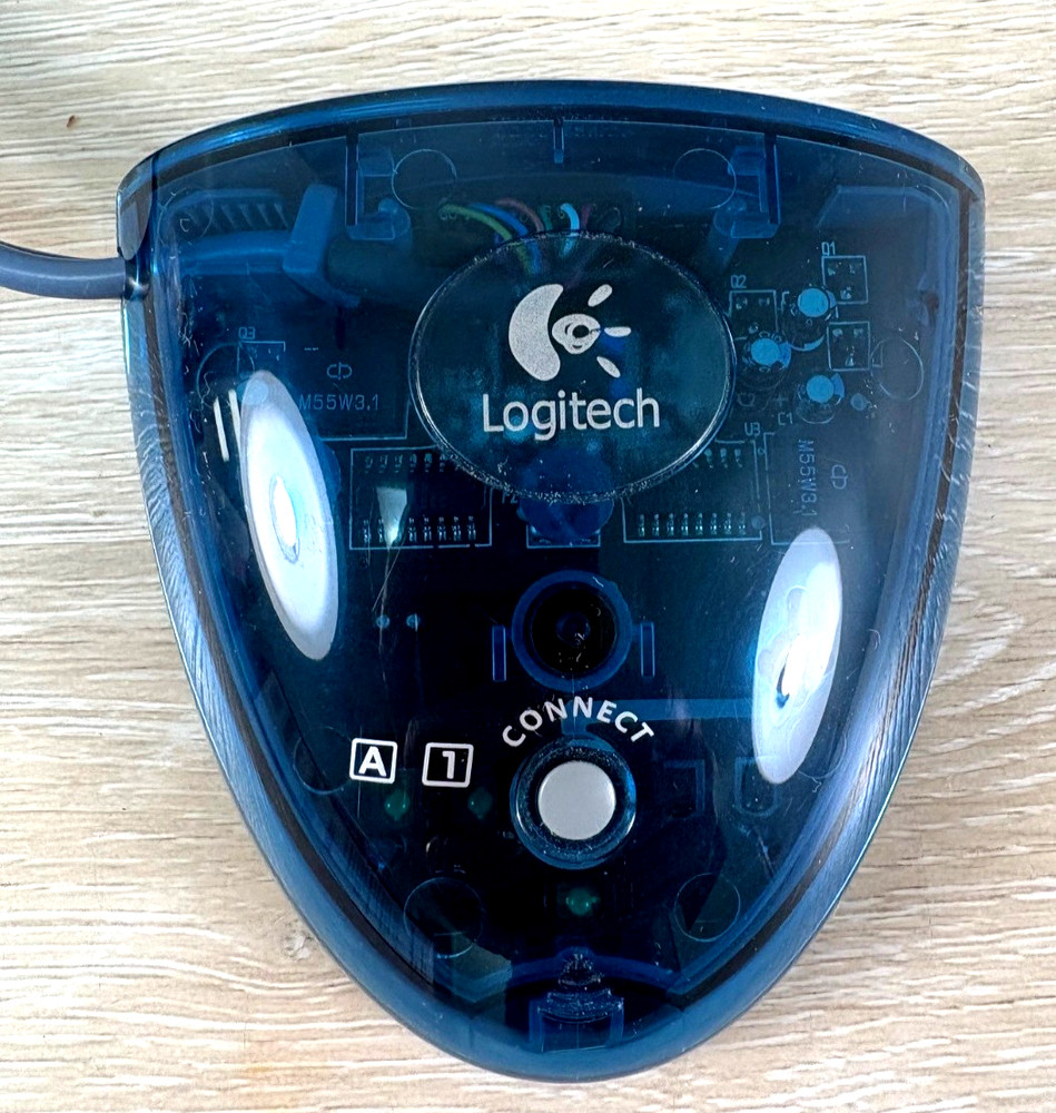 LOGITECH Cordless Mouse & Keyboard Receiver Transparent Teal UNTESTED