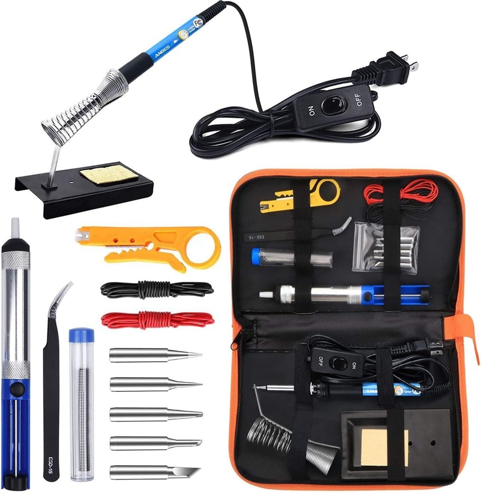 Versatile Soldering Iron Kit with Silicone Handle - Perfect for DIY Projects