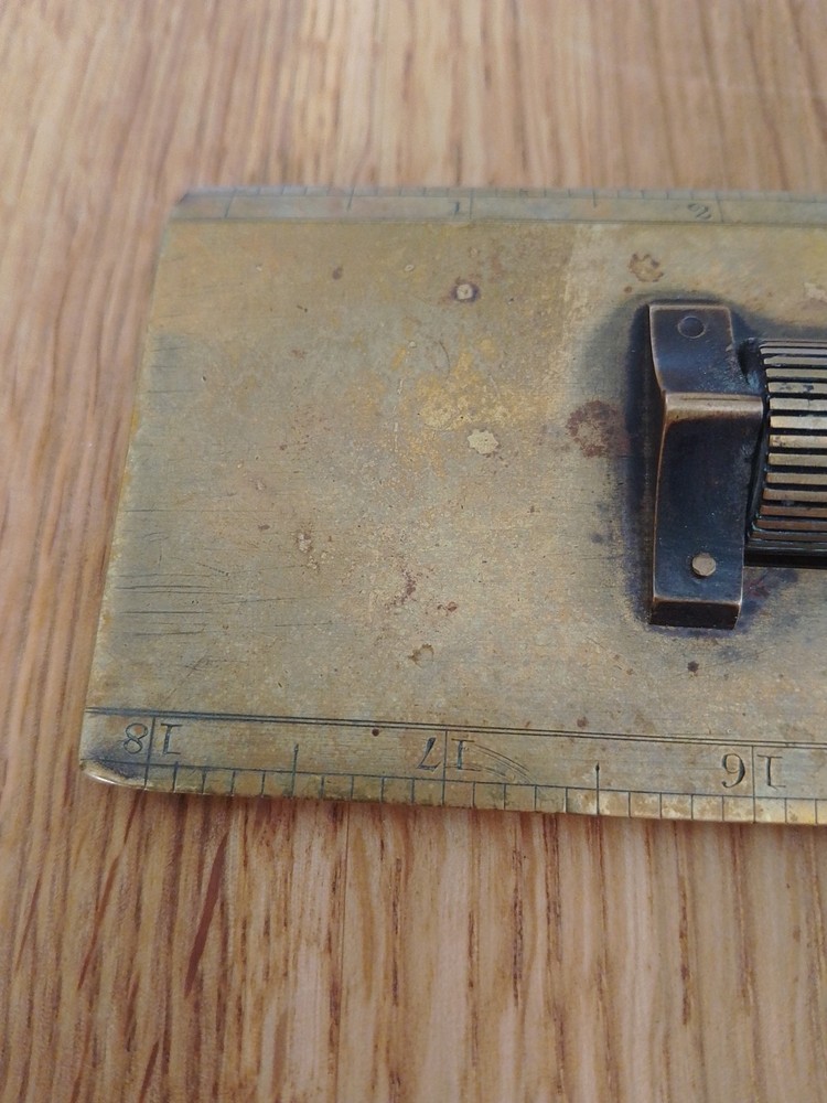 Rare Antique Large Davis Derby Brass Rolling Parallel Rule 18"
