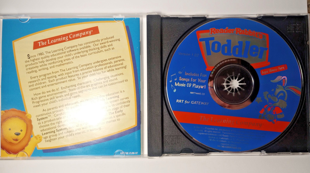 Reader Rabbit: Toddler 18 Mths - 3 Yr Windows 95/98 & Mac CD-ROM Version 1.2