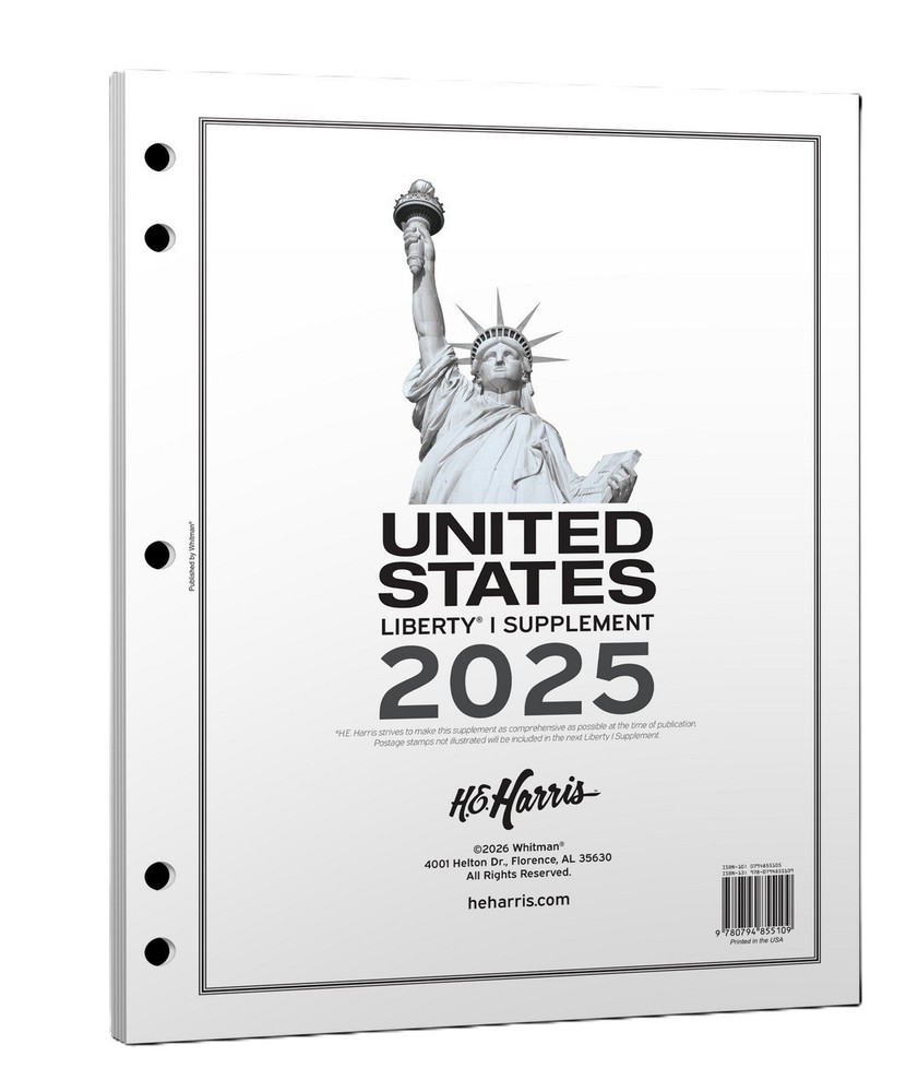 HE Harris 2025 US Liberty I Supplement Page For 2 Post / 3 Ring Stamp Album NEW