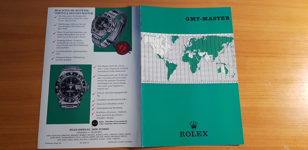 Rolex GMT-Master vintage Leaflet german 1966 reference RC M46710