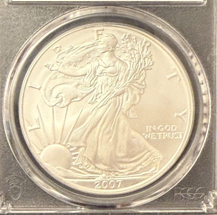 2007-W Burnished Silver Eagle PCGS SP69 Classic Blue Label