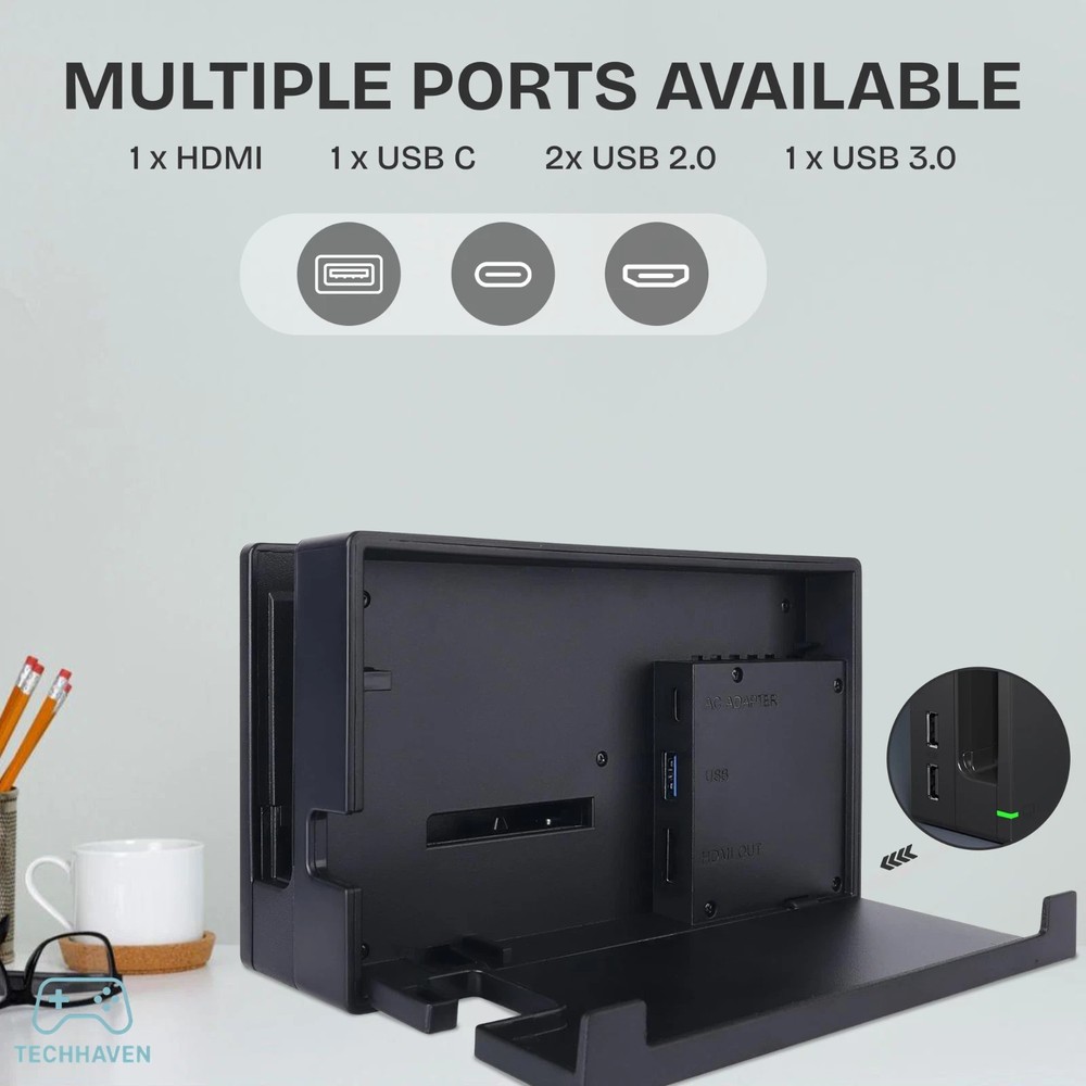 Nintendo Switch OLED Docking Bundle Dock with LAN Port, AC Adapter & HDMI Cable