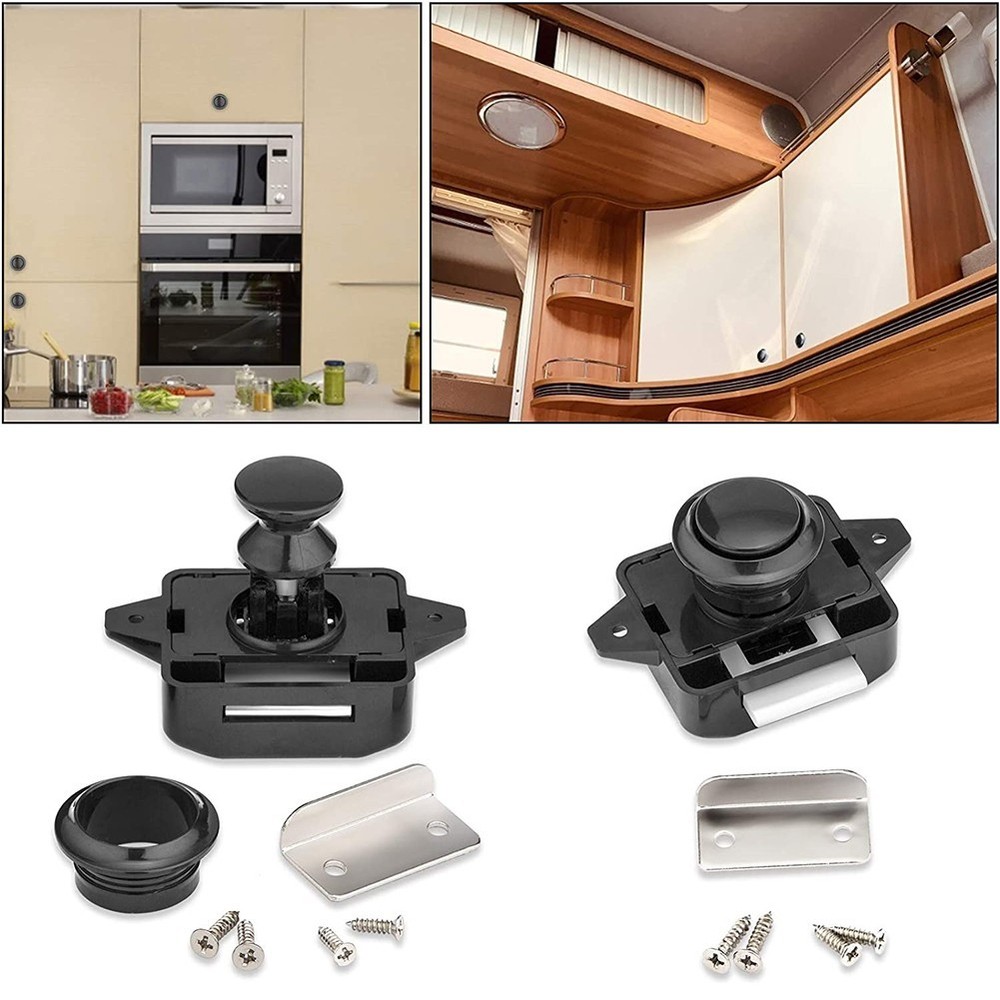 Push Button Catch Lock Latch Knob Drawer Cupboard Cabinet Camper Caravan