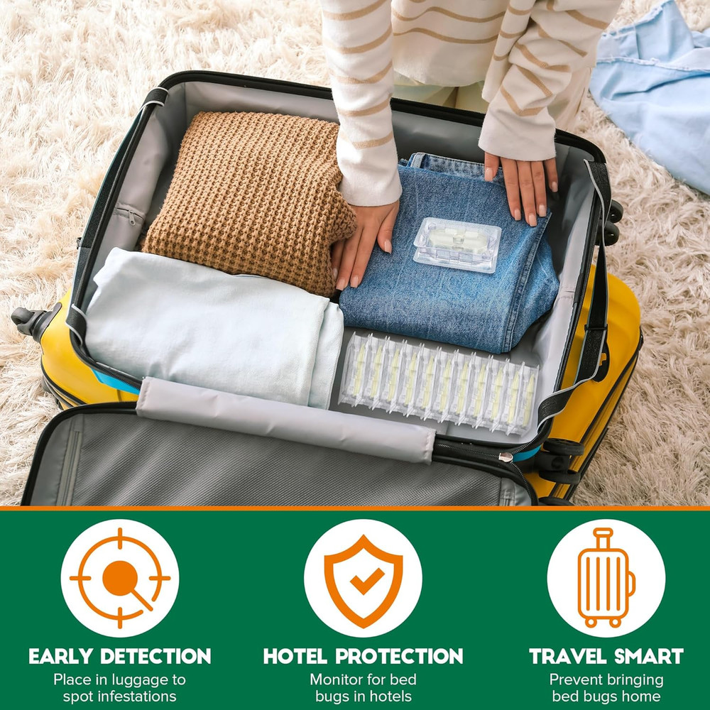 6 Set Bed Bug Detector & Trap, Bedbug Traps with Strong Glue, Bedbug Intercep...