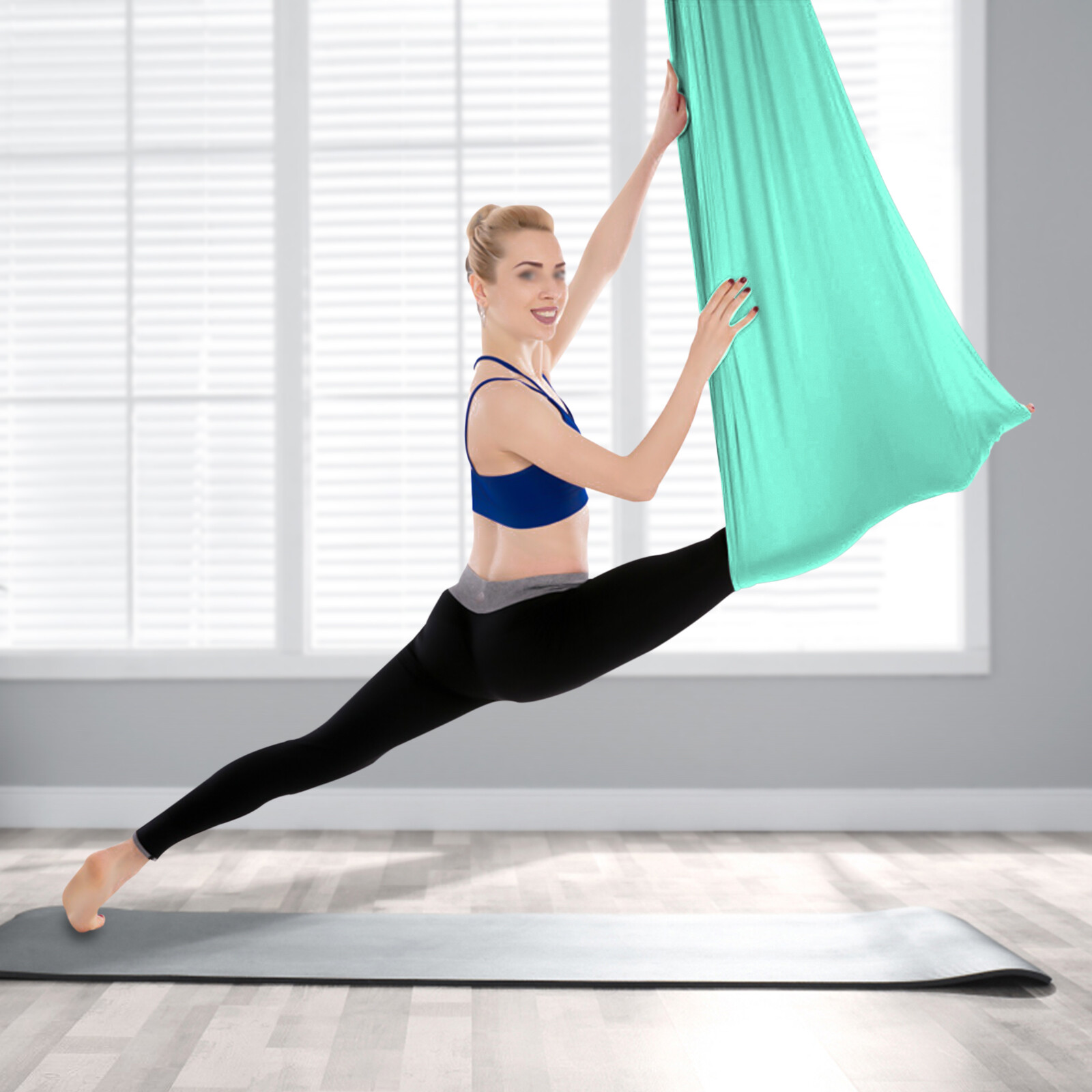 Aerial Yoga Practice Polyester Strap Equipment Yoga Hammock Practice Kit 200kg