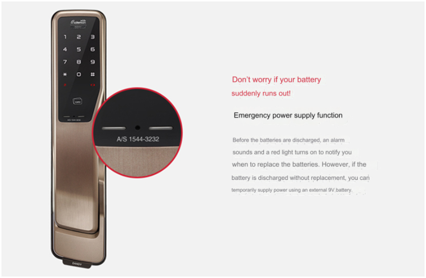 Gateman Digital Door Lock Dandy+ Push-Pull With Handle Key Tag 4 Key Cards