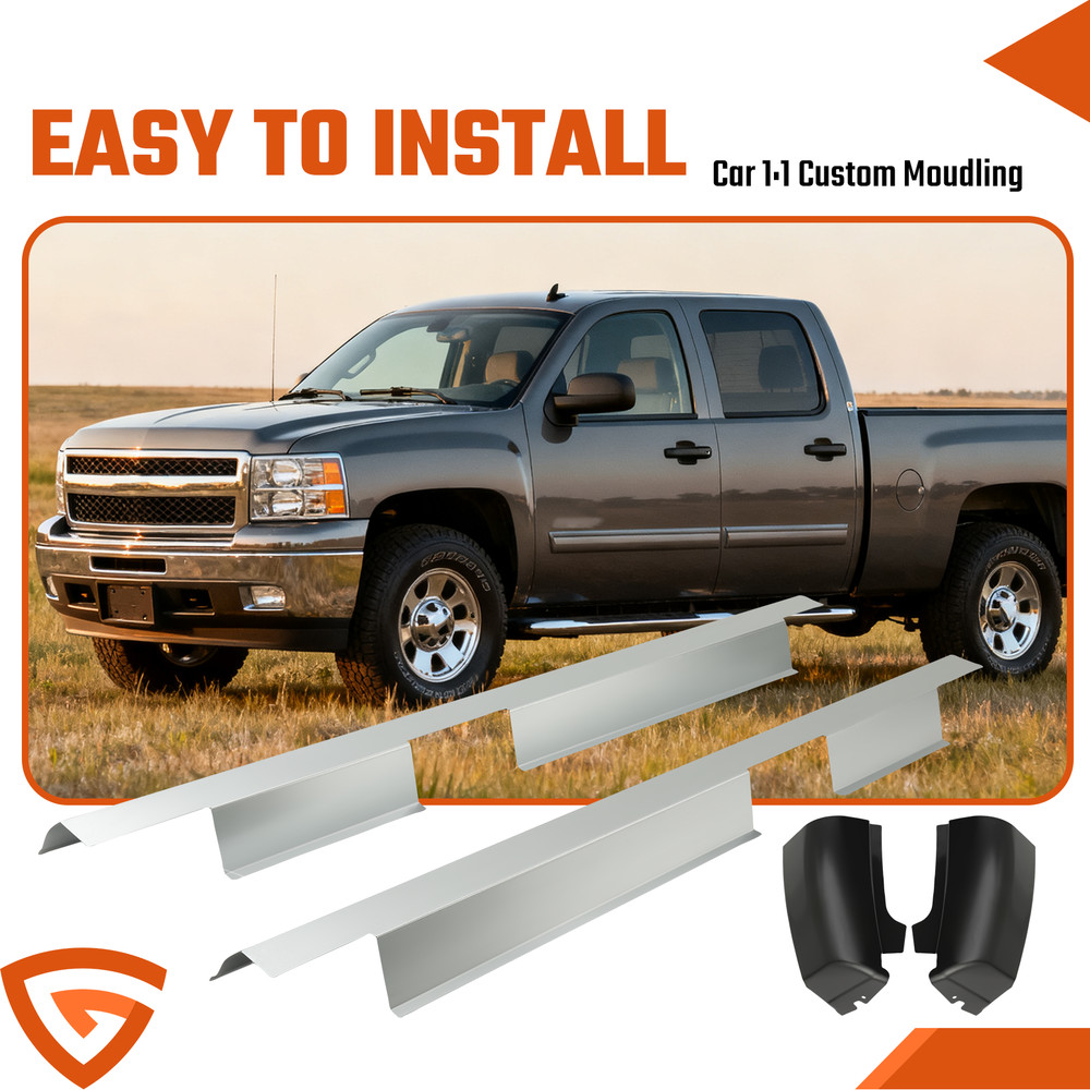 For 2007-2013 Silverado 4 Door Crew Cab Outer Rocker Panel And Cab Corner Pair