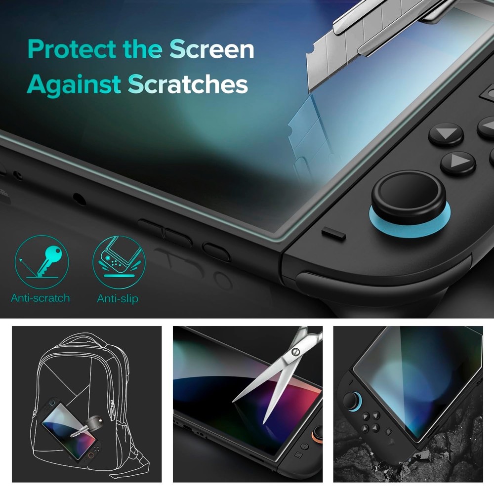 4-pack Tempered Glass Screen Protector for Nintendo Switch 2 w Alignment Frame