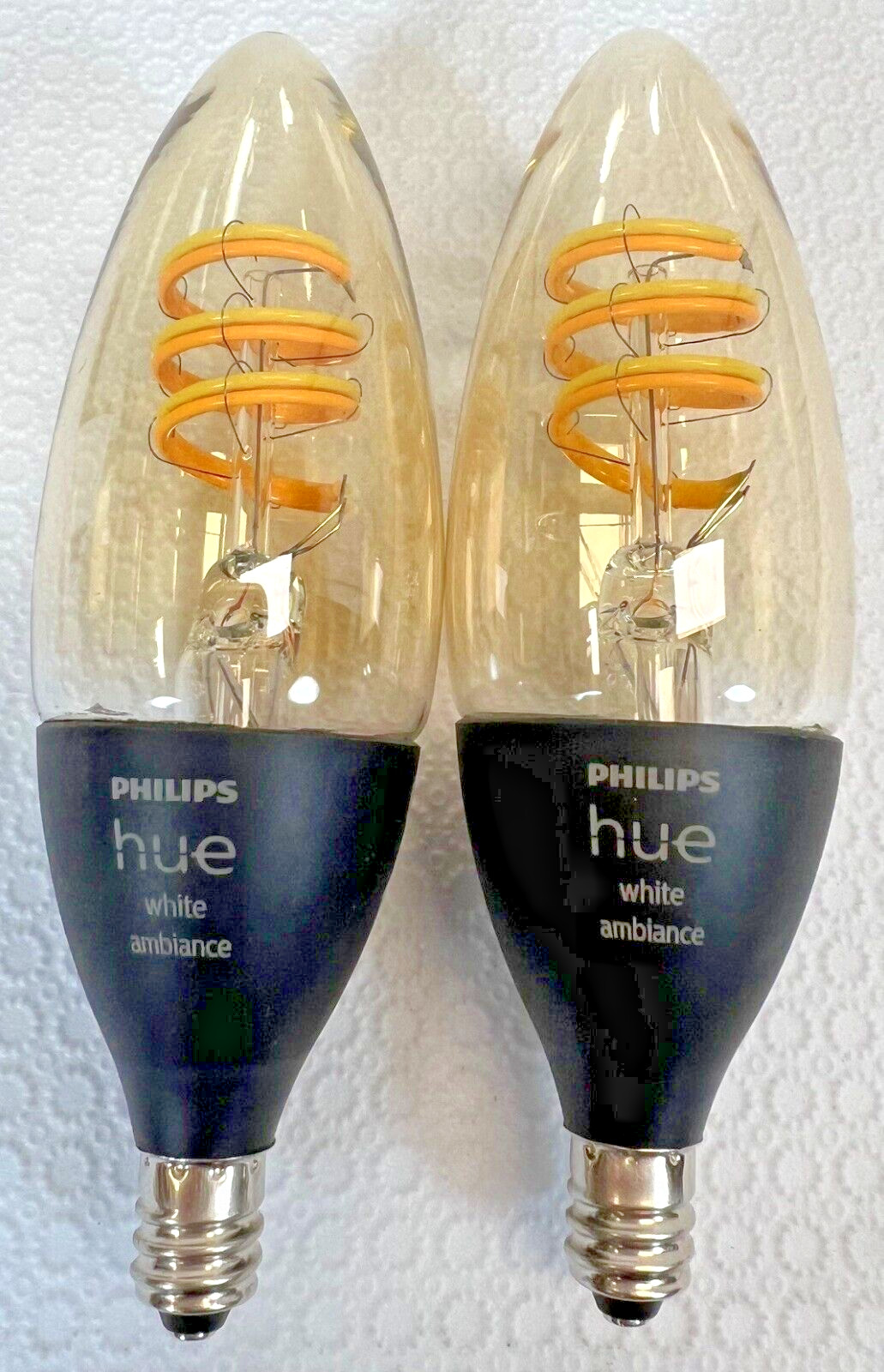Philips Hue 40W White Ambiance Filament LED Smart Candle-Shaped Bulb - Pack of 2