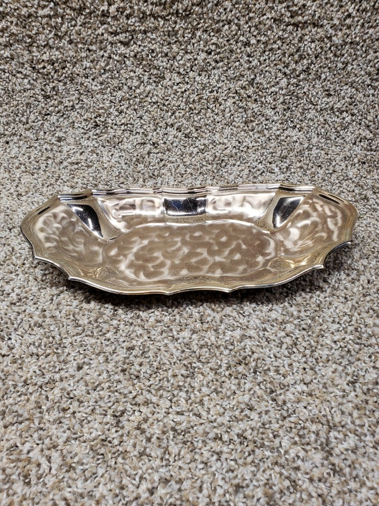 Vintage WMF-IKORA Brushed Silver Plate Footed oval Serving Tray