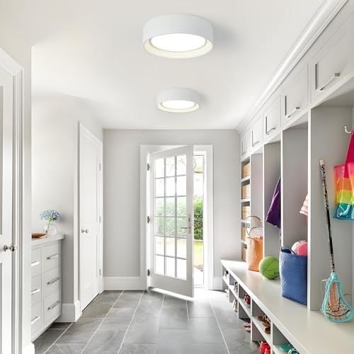 Dimmable Flush Mount Ceiling Light,24W LED Ceiling Dimmable 11.81 Inch White