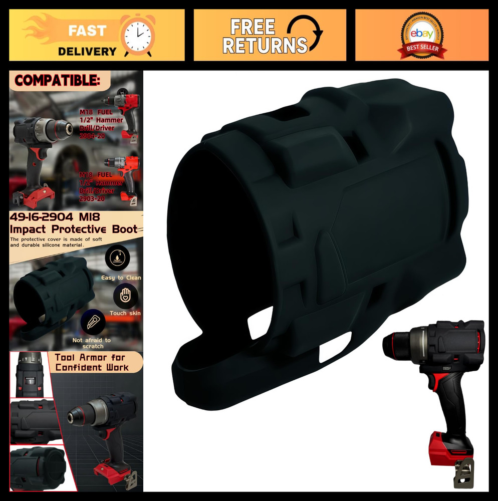Protective Boot for 1/2" Hammer Drill/Driver - Shock-Resistant, Anti-Scratch, Oi