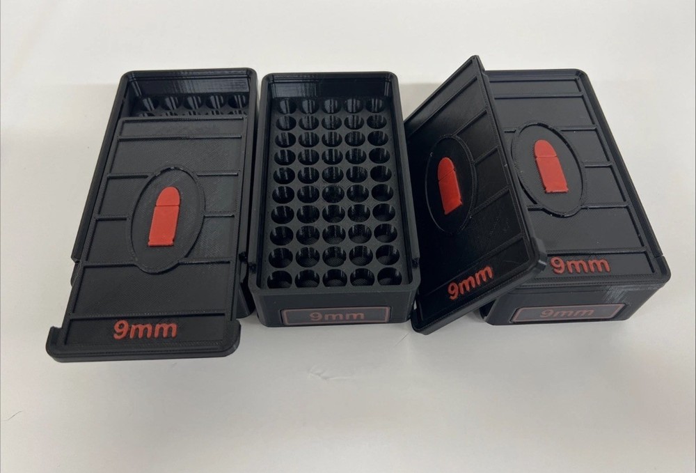 Stackable 9mm Ammo Box 50rd Capacity (3 Pack)