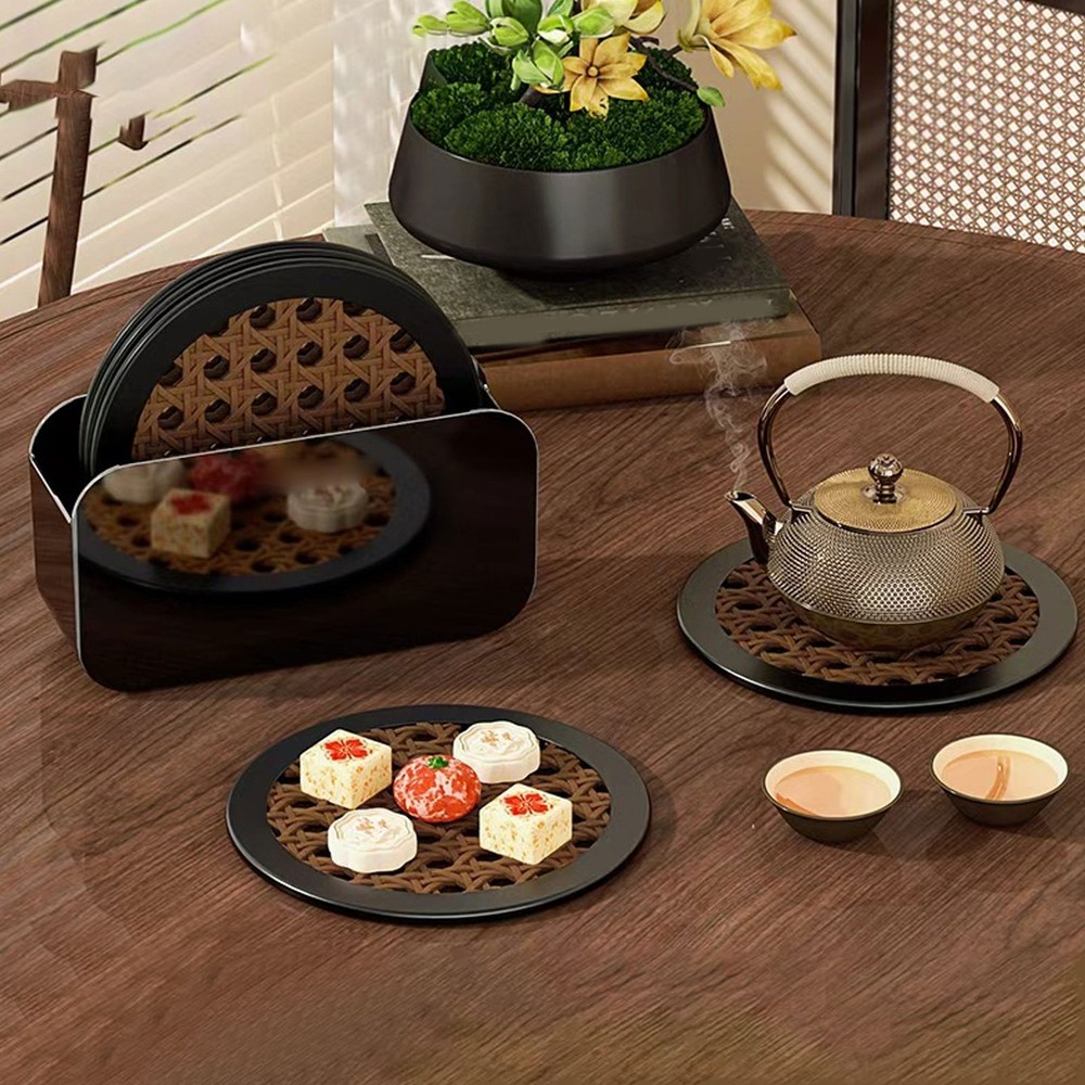 1-4PCS Elegant Silicone Coasters Set Heatproof Table Mat For Dining Room Kitchen