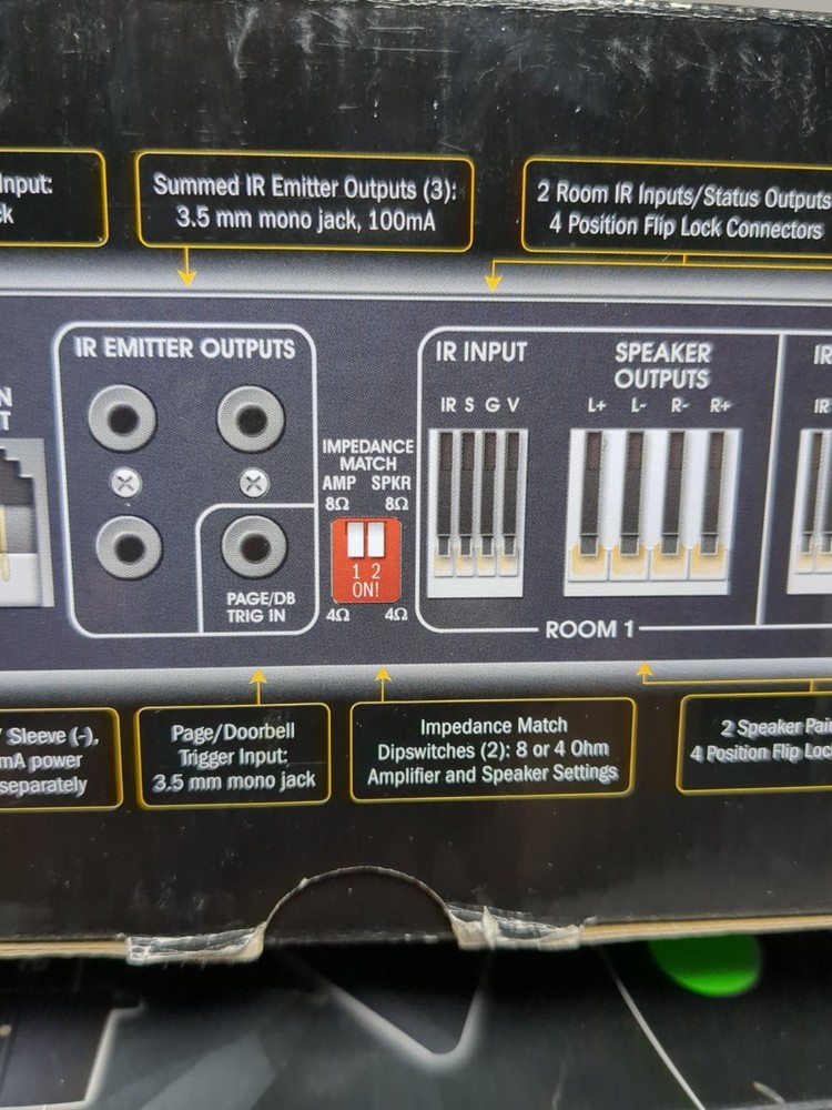 ATON DLA2 Multi-Zone 2-Room Speaker Selector RF Remote 200ft Open Box
