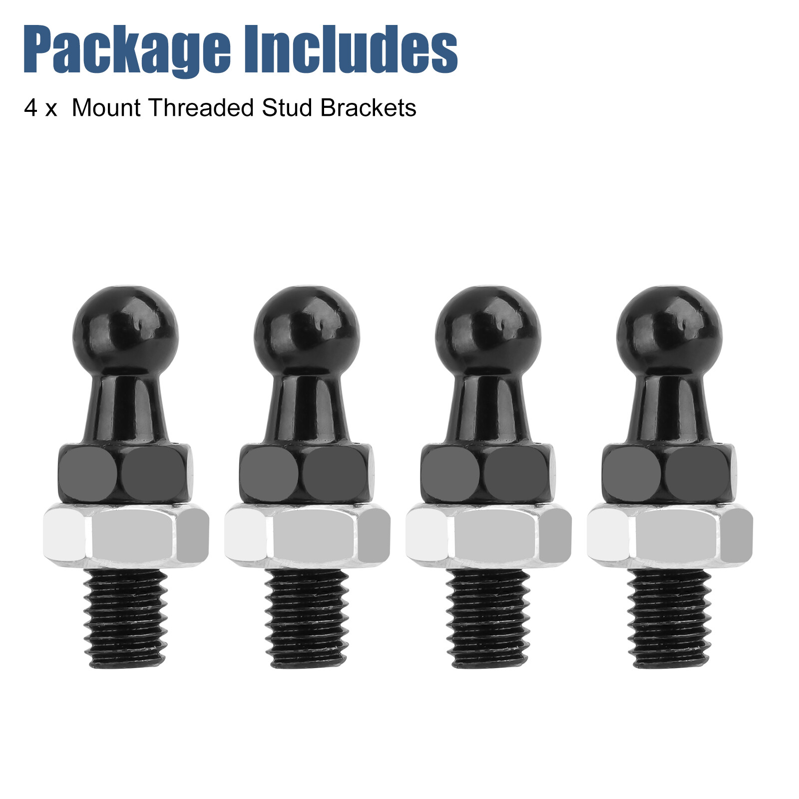 4 Ball Stud Mounting 10 mm 1/2 Inch Thread Shaft for Gas Prop Strut Spring Lift