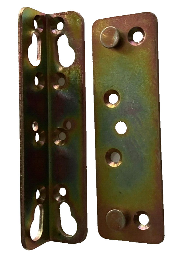 Keyhole Slotted Bed Rail Post Bracket and Rail Mounting Plate
