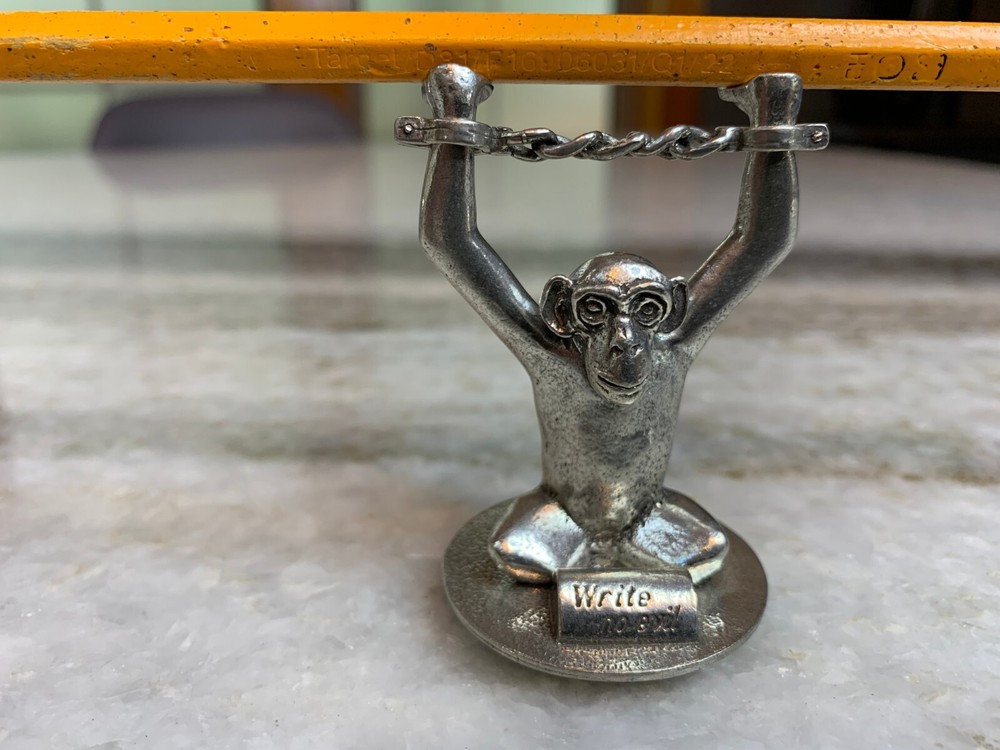 Author, Editor, Writer Gift : Zagoory Designs WRITE NO EVIL Monkey Pencil Holder