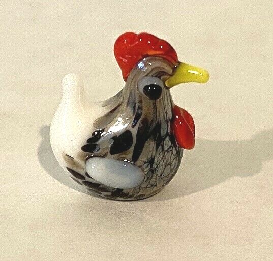 Ganz World Miniature Mini Glass HEN Chicken Rooster Collectible Figurine