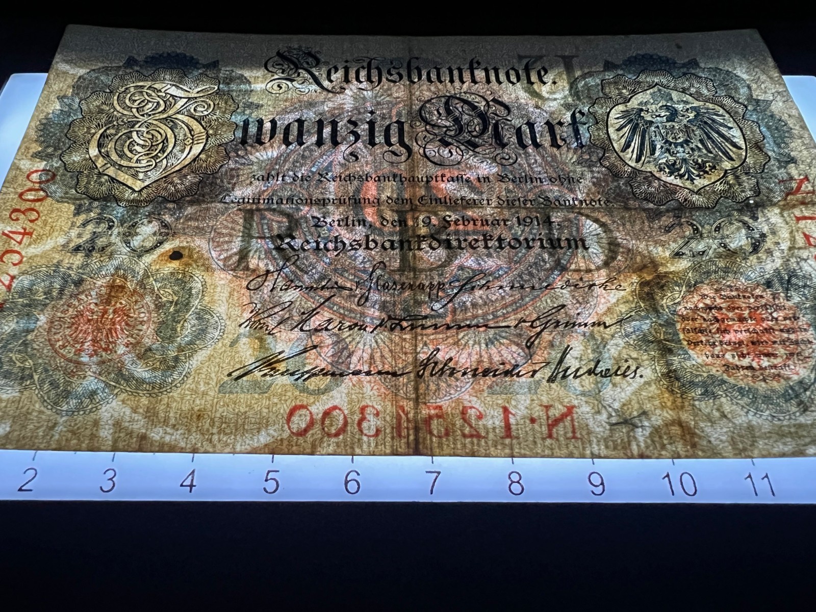 3x 1914 German 20 Mark Banknote World War One Currency Fascism Hyperinflation
