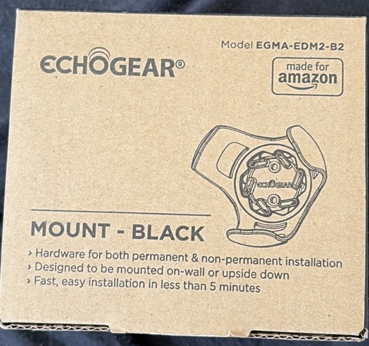 Black Echo Dot Mount (4th Gen) ~ EGMA-EDM2-B2 ~ Brand New Echogear