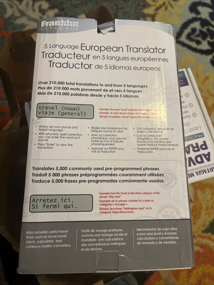 Franklin Explorer 5 Language European Translator! FR-TXF5