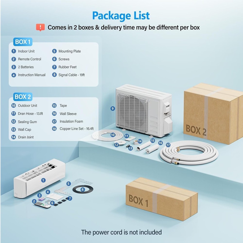 ✅23000 BTU Ductless Mini Split Air Conditioning Heating & Cooling 1000 sq ft