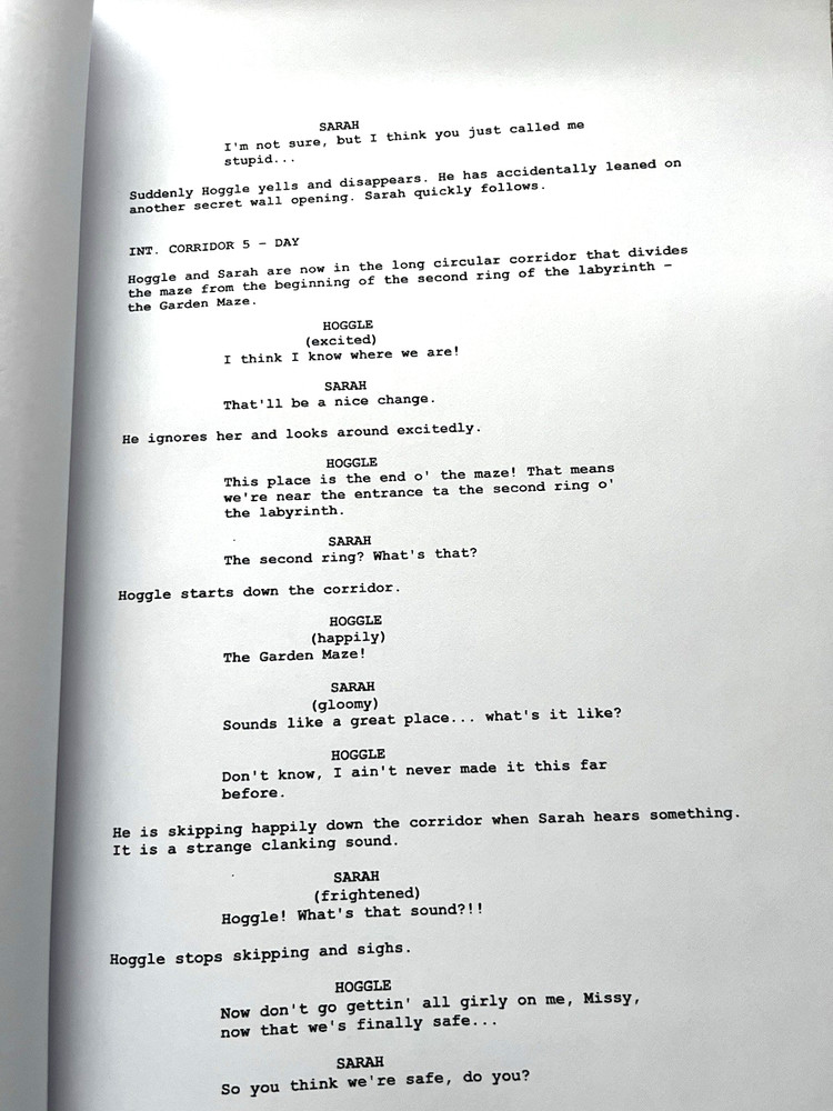 Labyrinth Film Screenplay / Script. David Bowie.