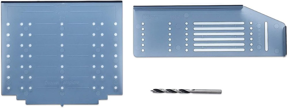Cabinet Hardware Installation Template Kit with Drill Bit - Black Durable Design
