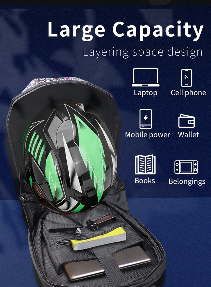 New Cool Tech LED Motorcycle Iron Man Backpack with Illuminated Eye Display