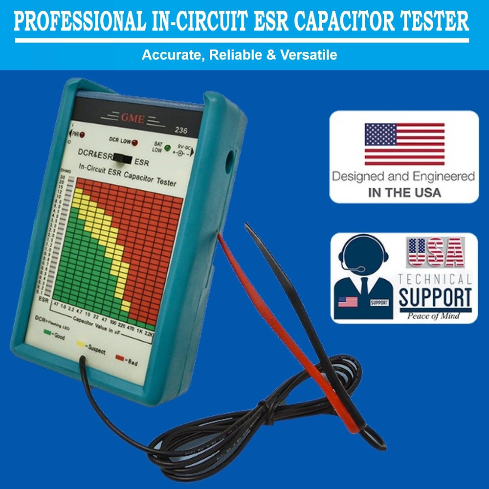 Professional In-Circuit ESR Capacitor Tester, Capacitance ESR Meter, Designed an