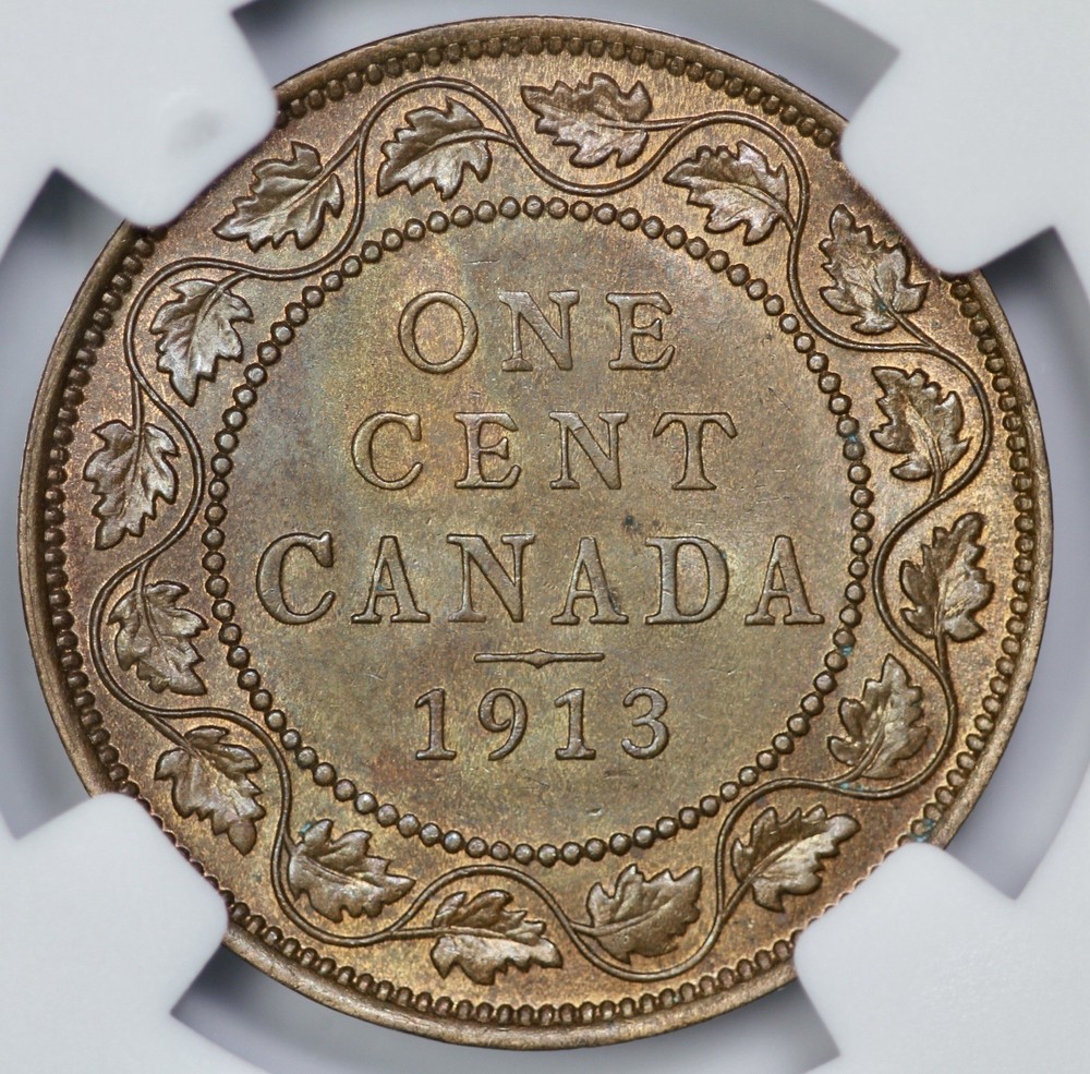 1913 Canada 1c Large Cent NGC MS 63 BN