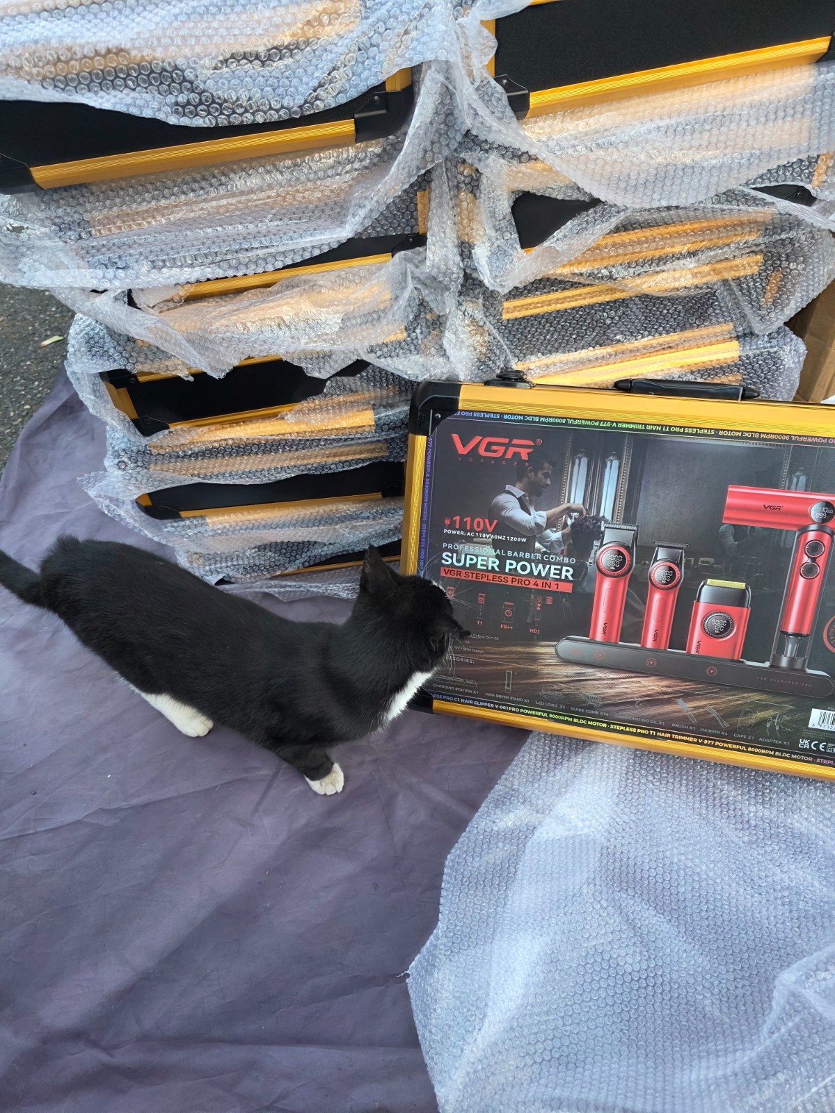 VGR Stepless Pro 4-in-1 Barber Series Combo Kit for Salon